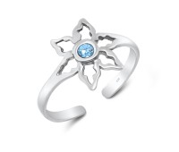 Flower Silver Toe Ring TR-151